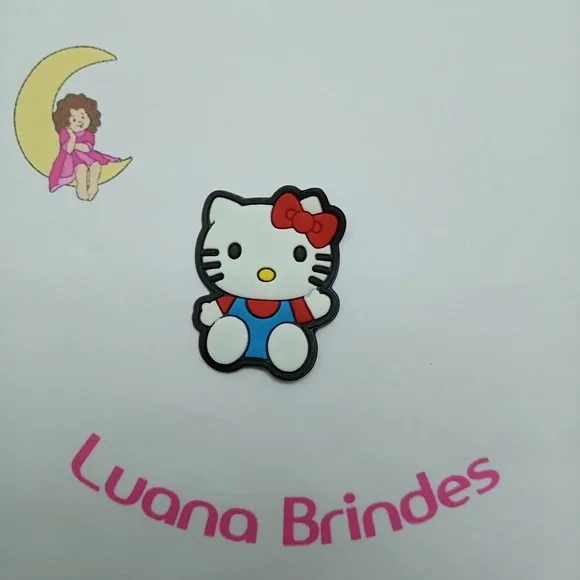 Aplique Hello Kitty Borracha 4cm Pct com 5 unidades