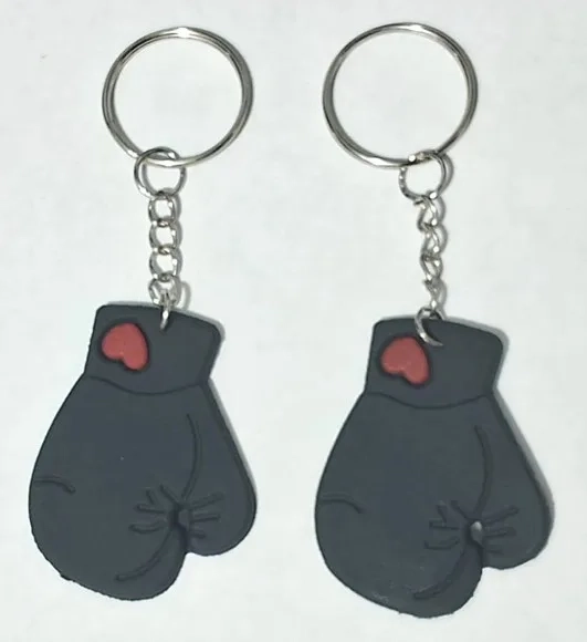 Chaveiro Luva de Boxe Vermelho e Preto 6 Unidades
