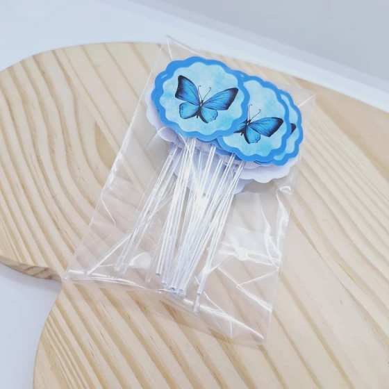 Topper de Doces Personalizados BORBOLETA AZUL