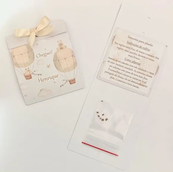 Lembrança Maternidade Sementinha Amor Perfeito Urso Baloeiro