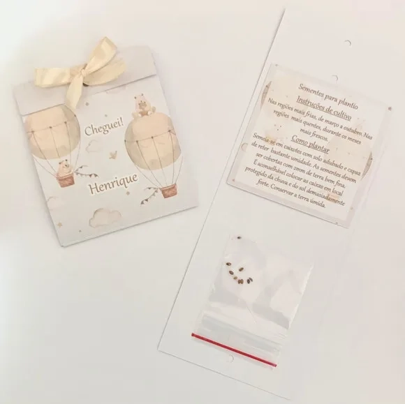 Lembrança Maternidade Sementinha Amor Perfeito Urso Baloeiro