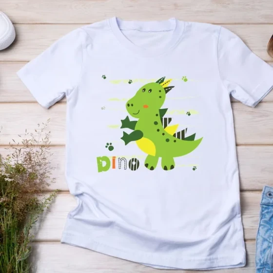 Camiseta Dino Infantil - Dinossauro Fofo