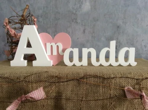 Letras Decorativas com Coroa e Coração