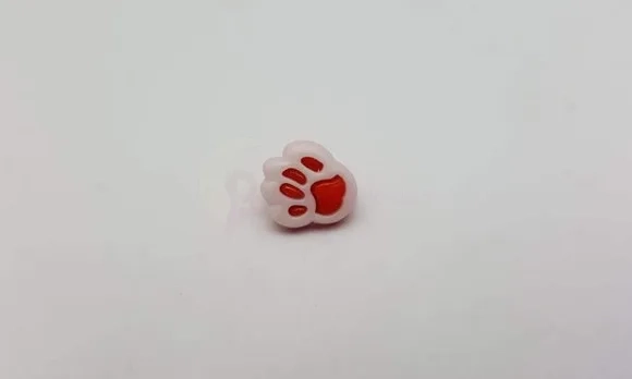 Aplique Botão de Patinha Vermelha de 1,3cm- 20 unidades