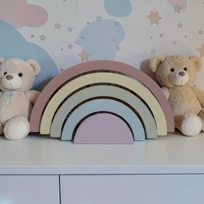 Arco iris de mdf decorativo/ Enfeite de festa, decoração pra quarto de bebe.