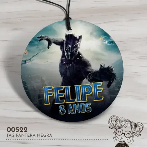 Tag Redonda Pantera Negra - 00522