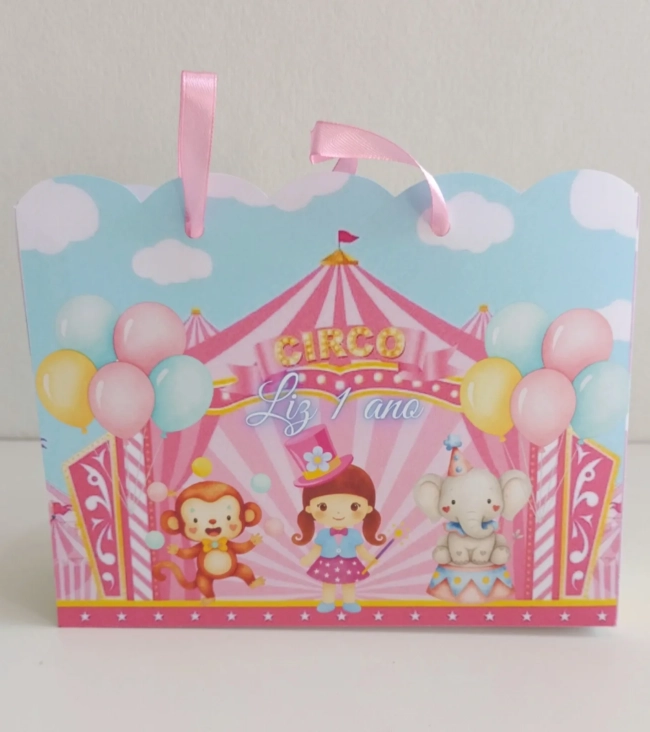 Sacola Personalizada Circo Rosa