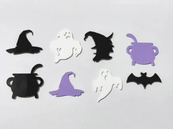 Aplique Halloween Acrilico 3,5cm Pacote com 8 Unidades