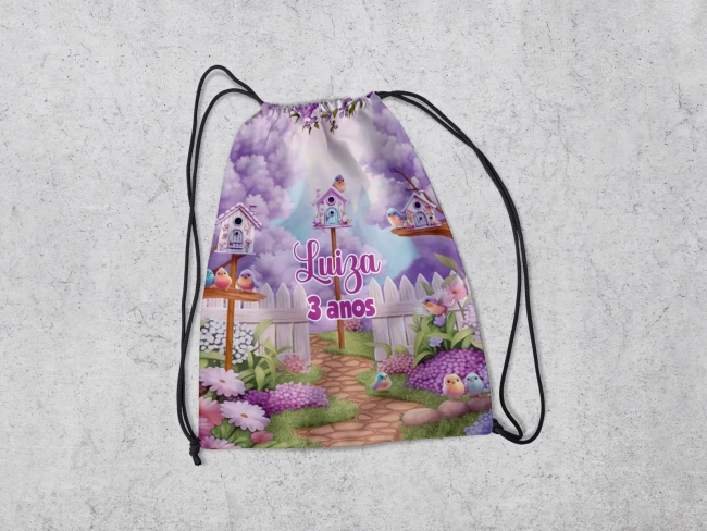Mochilinha Personalizadada Jardim Encantado