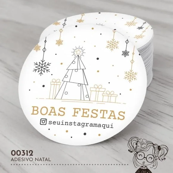 Adesivo Redondo Natal - 00312