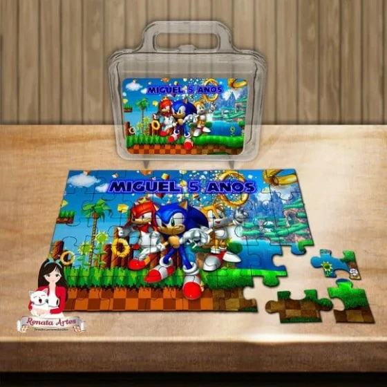Quebra Cabeça Personalizado na Maleta Sonic