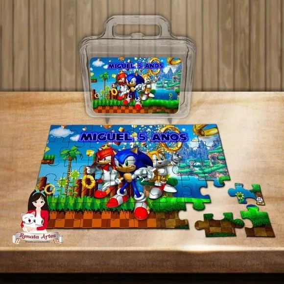 Quebra Cabeça Personalizado na Maleta Sonic