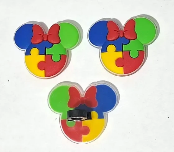 Ponteira P/lápis Minnie Símbolo Autismo - 6 Unidades