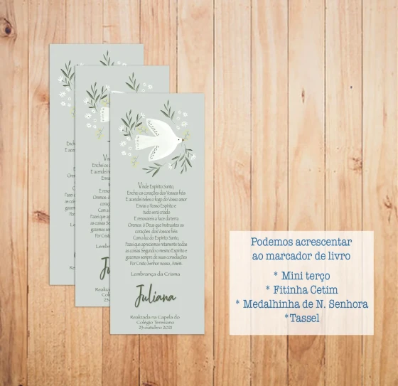 Lembrança de Crisma - Marcador de livro
