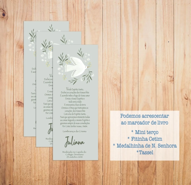 Lembrança de Crisma - Marcador de livro