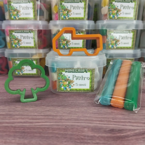 20 kit Massinha no Pote Personalizado - Minecraft - Trabalhamos com qualquer tema - Informar tema no chat