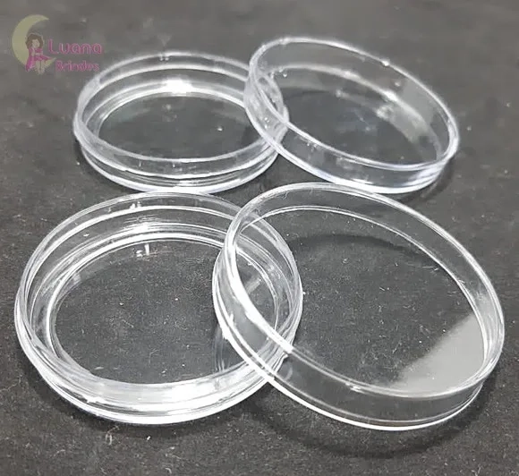 Latinha Transparente de Plástico 5,5cm Pacote 12 Unidades