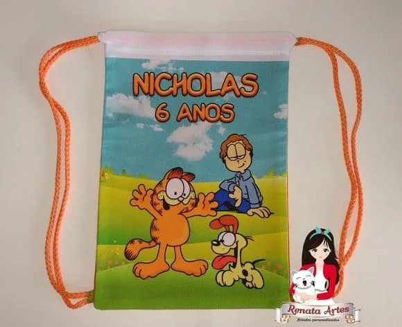 Mochila de Tecido Personalizada Garfield