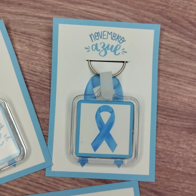 30 Unidades - Chaveiro Personalizado Lembrancinhas Outubro Rosa - Novembro Azul - Fazemos qualquer tema.