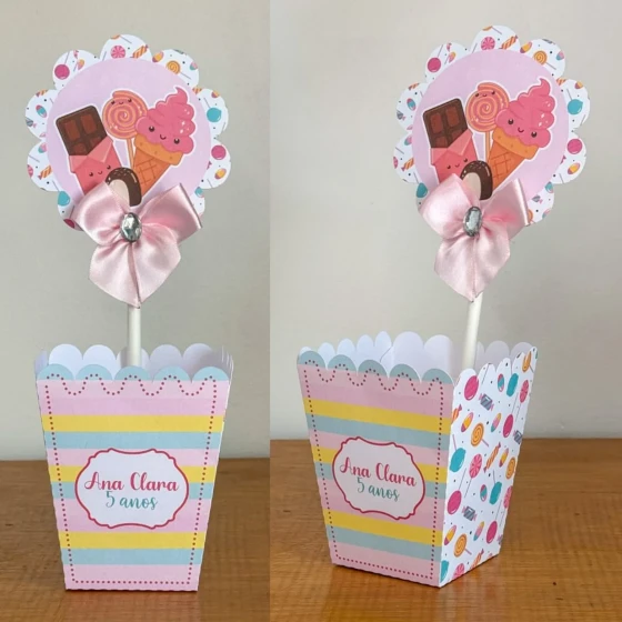 PEGUE E MONTE - Centro de Mesa DOCES Decoração de Festa | Lembrancinhas | Aniversário | Personalizados