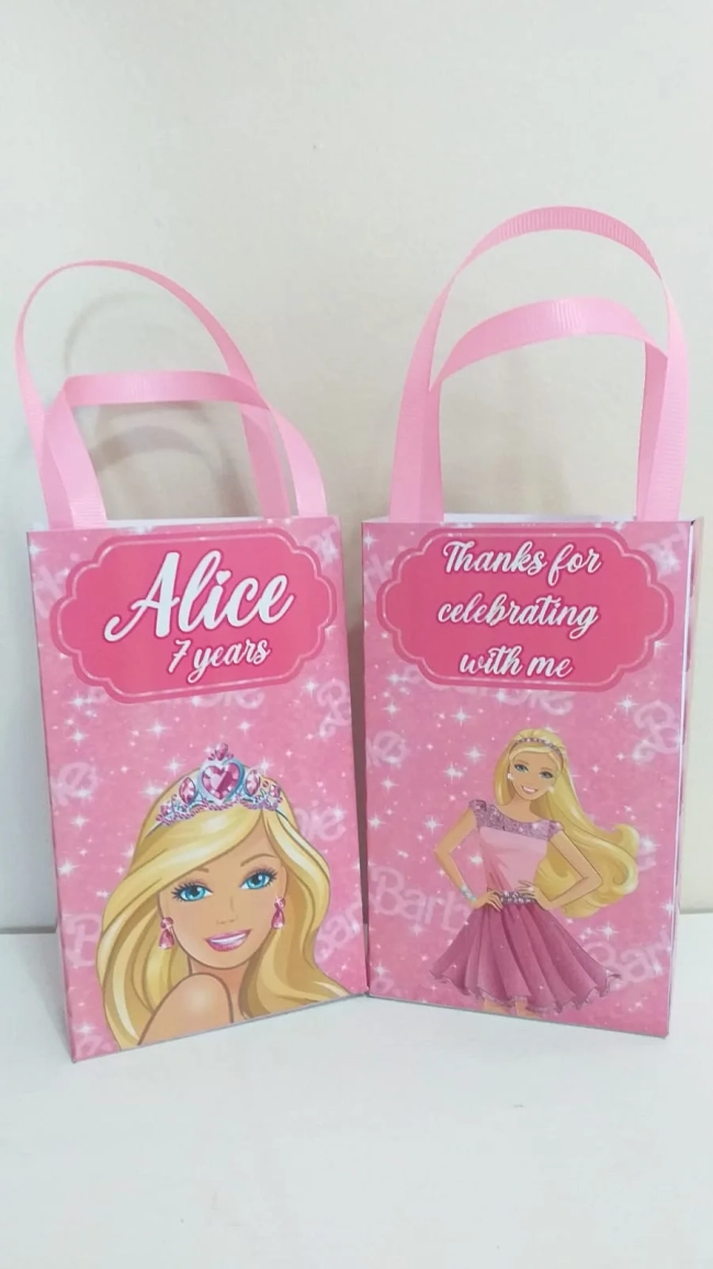 Sacolinhas Personalizadas Barbie e Ken para Lembrancinhas