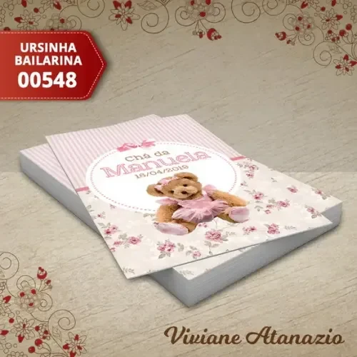 Adesivo Tubete Ursinha Bailarina - 00548
