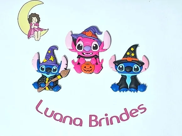 Aplique Stitch Halloween Emborrachado Pacote com 6 Unidades
