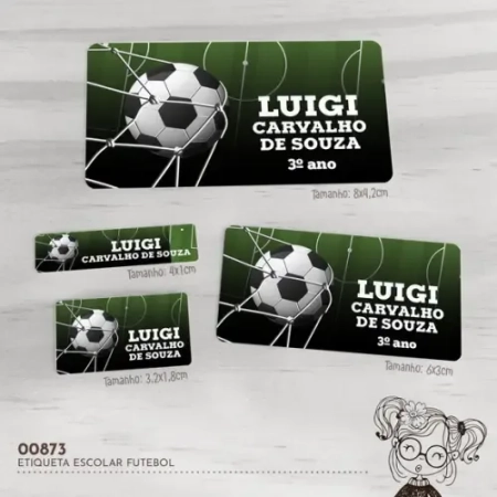 Etiqueta Escolar Futebol - 00873