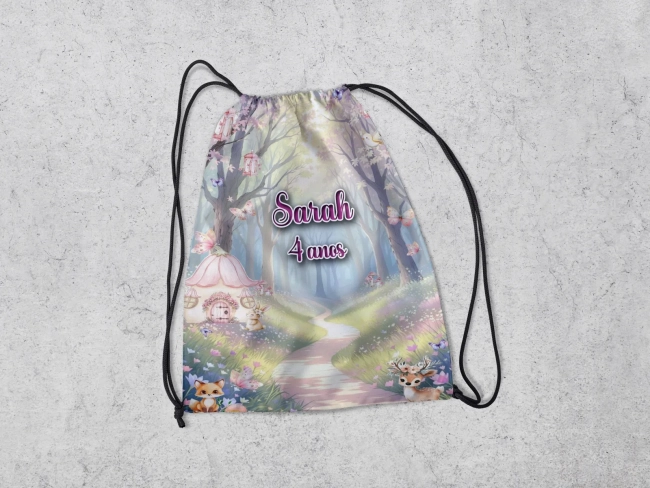 Mochilinha Personalizadada Jardim Encantado das Fadas