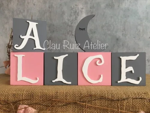Alice no País das Maravilhas + Lua Cubos 8xcm