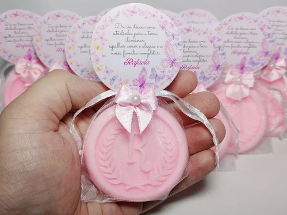 Lembrancinha Maternidade Menina, Sabonete Letra Inicial