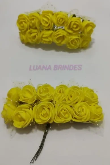 Buquês Flores de EVA Amarelo 2 Unidades com 12 Flores Cada