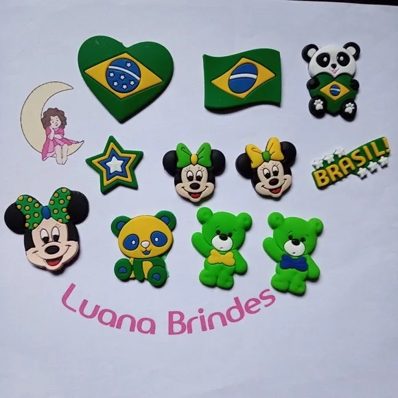 Aplique Brasil Emborrachado Pct 11 Unidades Variados