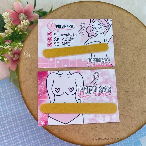 Card com Mini Lixa Outubro Rosa