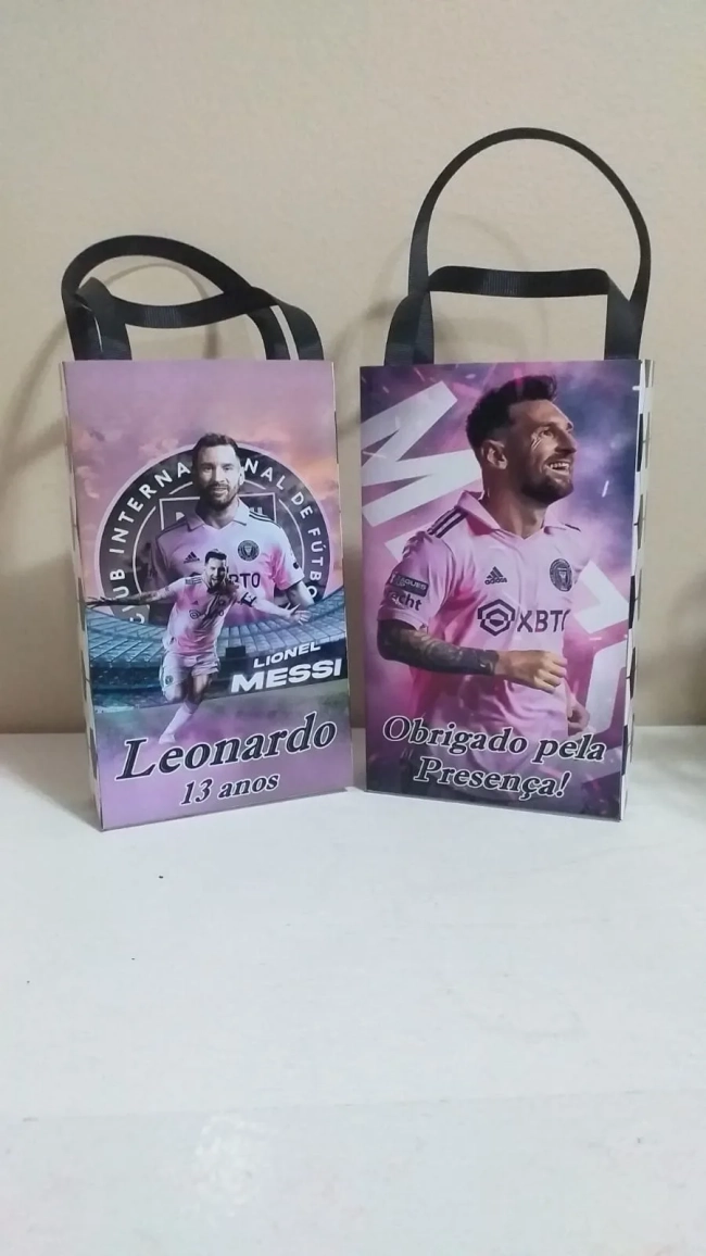 Sacolinhas Personalizadas Futebol Messi para Lembrancinhas