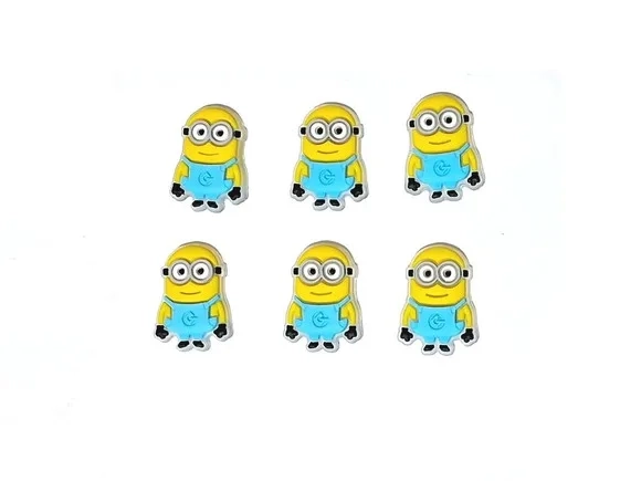 Aplique Mini Minions 2,5cm Emborrachado Pacote C/6 Unidades