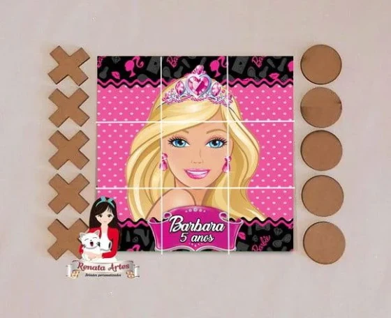 Jogo da Velha Personalizado Barbie Nova