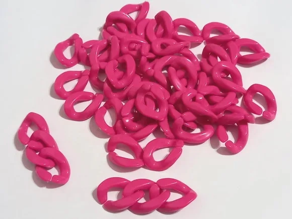 Elo para Corrente de Plástico Pink (19mm) - 100 Unid