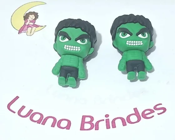 Pingente Hulk 3d Emborrachado Pacote com 2 Unidades