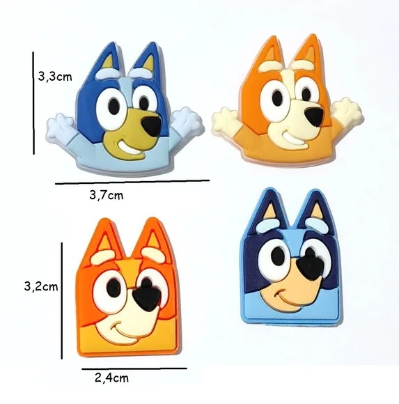 Chaveiro Bluey Emborrachado Pacote com 8 Unidades
