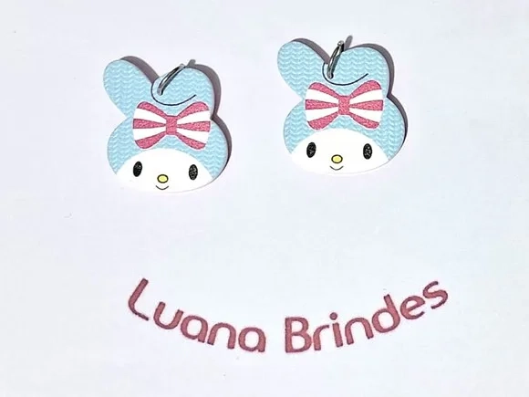 Pingente My Melody Acrílico 2,8cm Pacote com 6 Unidades