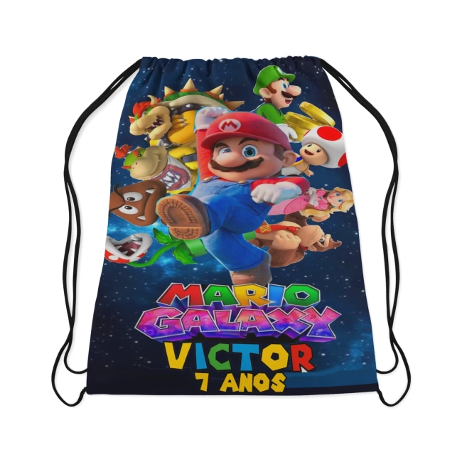 Mochilinha Personalizada para lembrancinhas do Super Mário Bros