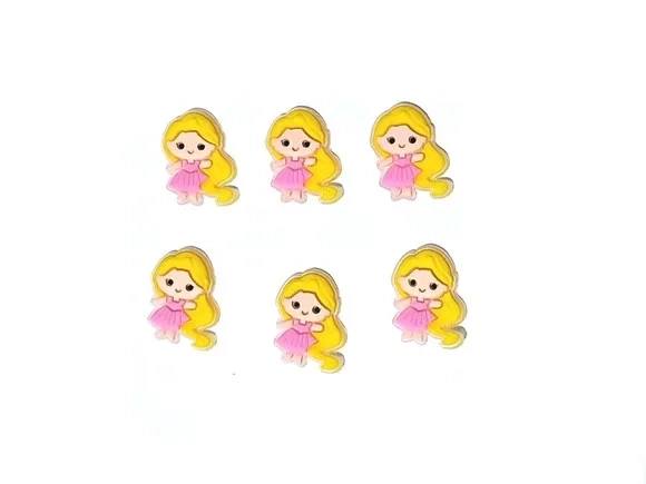 Aplique Mini Princesa 2,5cm Emborrachado Pacote C/6 Unidades