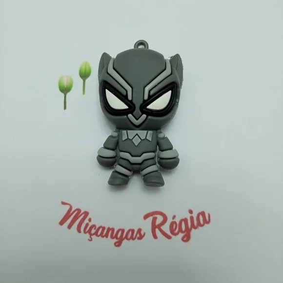 Pingente Pantera Negra Emborrachado 5cm Pct 2 Unidades
