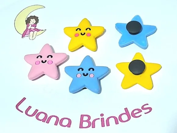 Pins de Crocs Estrela Emborrachado Pacote com 6 Unidades