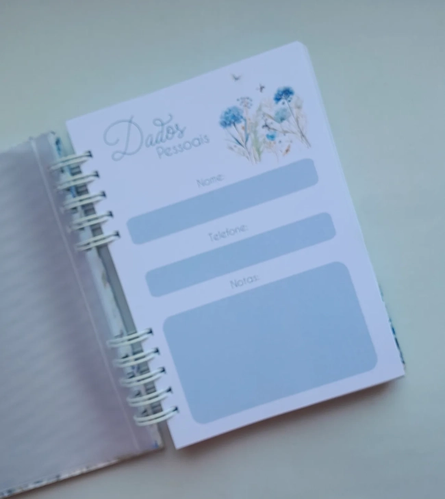 Caderno A5 Pautado Floral c/ 100 folhas