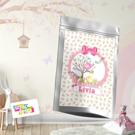 Saquinho Metalizado 14x20 Personalizado Jardim Encantado