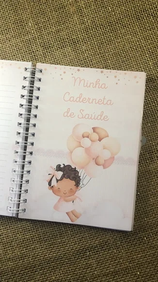 Caderneta de Saúde / Vacinação Personalizada Menina Balões