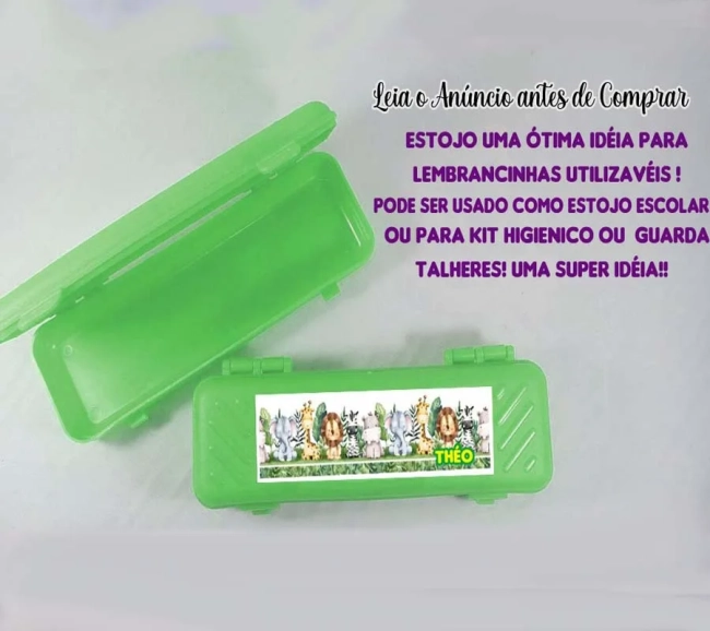 Estojo Personalizado para lembrancinhas Safari Baby