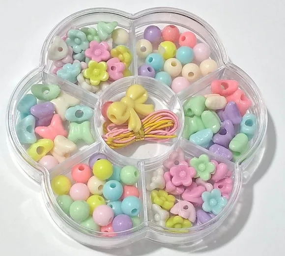 Kit Miçanga de Colar e Pulseira com Caixa Flor 10cm - 1 Unid